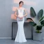 Moderne / Mode Noire Robe De Soirée 2019 Trompette / Sirène En Dentelle Perlage Paillettes Encolure Dégagée Sans Manches Longue Robe De Ceremonie
