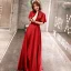 Chic / Beautiful Burgundy Evening Dresses  2019 A-Line / Princess Crystal High Neck Short Sleeve Backless Floor-Length / Long Formal Dresses