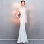 Charmant Rougissant Rose Robe De Soirée 2019 Trompette / Sirène Perlage Gland Encolure Dégagée Sans Manches Longue Robe De Ceremonie