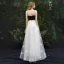 Moderne / Mode Blanche Robe De Soirée 2019 Princesse Bretelles Spaghetti Sans Manches Dos Nu Appliques Longue Robe De Ceremonie