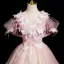 Flower Fairy Blushing Pink Butterfly Appliques Beading Prom Dresses 2025 Ball Gown V-Neck Sleeveless Backless Floor-Length / Long Prom Formal Dresses