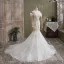 Fashion White Trumpet / Mermaid Wedding Dresses 2021 Off-The-Shoulder Glitter Sequins Lace Flower Sleeveless Backless Cathedral Train Wedding