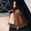 Modern / Fashion Burgundy Evening Dresses  2019 A-Line / Princess V-Neck Tassel Sequins 1/2 Sleeves Backless Floor-Length / Long Formal Dresses