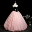 Schöne Rosa Ballkleider 2025 Ballkleid Spaghettiträger Ärmellos Rückenfreies Lange Festliche Kleider