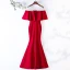 Chic / Beautiful Burgundy Evening Dresses  2019 Trumpet / Mermaid Scoop Neck 1/2 Sleeves Backless Floor-Length / Long Formal Dresses