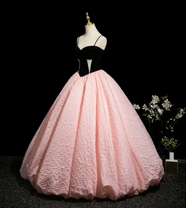 Schöne Rosa Ballkleider 2025 Ballkleid Spaghettiträger Ärmellos Rückenfreies Lange Festliche Kleider