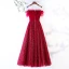 Chic / Beautiful Glitter Burgundy Prom Dresses 2019 A-Line / Princess Scoop Neck Ruffle Short Sleeve Floor-Length / Long Formal Dresses