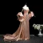 Sexy Scintillantes Or Rose Perlage Perle Paillettes Robe De Soirée 2025 Trompette / Sirène Bretelles Spaghetti Sans Manches Dos Nu Train De Balayage Soirée Robe De Ceremonie