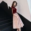 Modern / Fashion Burgundy Homecoming Graduation Dresses 2019 A-Line / Princess Suede Scoop Neck Striped Rhinestone Sleeveless Backless Tea-length Formal Dresses