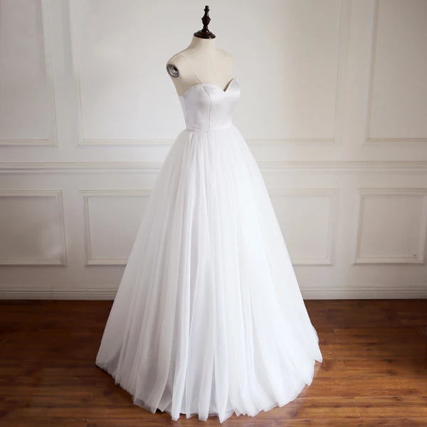 Modest / Simple Silver Prom Dresses 2018 A-Line / Princess Sweetheart Backless Sleeveless Floor-Length / Long Formal Dresses