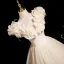 Elegant Champagne Appliques Prom Dresses 2025 Ball Gown Ruffle V-Neck Sleeveless Backless Floor-Length / Long Prom Formal Dresses