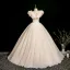 Elegant Champagne Appliques Prom Dresses 2025 Ball Gown Ruffle V-Neck Sleeveless Backless Floor-Length / Long Prom Formal Dresses
