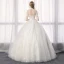 Chinese style Ivory Wedding Dresses 2019 A-Line / Princess High Neck Lace Flower Sequins 1/2 Sleeves Backless Floor-Length / Long