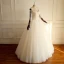 Élégant Champagne Volants Gonflée Robe De Mariée 2018 Robe Boule Fait main Perlage Paillettes Cristal De l'épaule Dos Nu 3/4 Manches Longue Mariage