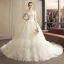 Elegant Ivory Wedding Dresses 2019 A-Line / Princess Sleeveless Leaf Appliques Off-The-Shoulder Backless Ruffle Cathedral Train Wedding