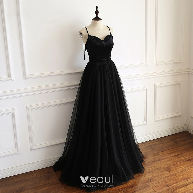 Plain Black Prom Dress