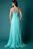 Chic / Beautiful Pool Blue Maxi Dresses 2019 A-Line / Princess Lace Scoop Neck Sleeveless Backless Split Front Floor-Length / Long Womens Clothing