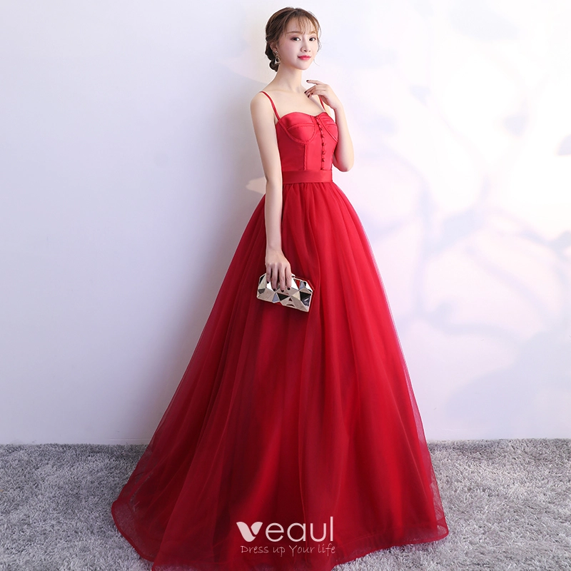 Red Floor Length Dress