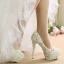 Classy Ivory Womens Shoes 2019 Crystal Pearl Rhinestone Flower 14 cm Stiletto Heels Round Toe Wedding Pumps