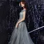 Charmant Océan Bleu Robe De Soirée 2021 Princesse De l'épaule Glitter Paillettes Sans Manches Dos Nu Longue Soirée Robe De Ceremonie
