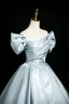 Chic / Beautiful Sky Blue Prom Dresses 2025 Ball Gown Off-The-Shoulder Short Sleeve Backless Floor-Length / Long Prom Formal Dresses