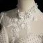 Demure Ivory Beading Pearl Rhinestone Lace Flower Prom Dresses 2025 Ball Gown High Neck Cap Sleeves Backless Floor-Length / Long Formal Dresses