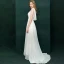 Moderne / Mode Ivoire Robe De Soirée 2019 Princesse V-Cou Appliques En Dentelle Paillettes Sans Manches Dos Nu Train De Balayage Robe De Ceremonie