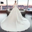 Élégant Simple Ivoire Robe De Mariée 2019 Princesse De l'épaule Manches Courtes Dos Nu Cathedral Train