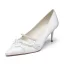 Élégant Ivoire Perle Chaussure De Mariée 2021 Cuir 7 cm Talons Aiguilles À Bout Pointu Mariage Escarpins Talons Hauts