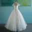 Elegant Ivory Wedding Dresses 2018 Ball Gown Appliques Pearl Off-The-Shoulder Backless Sleeveless Floor-Length / Long Wedding