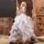 Sexy Blanche Robe De Mariée 2019 Robe Boule Bretelles Spaghetti Faux Diamant Sans Manches Dos Nu Volants en Cascade Longue
