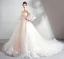Charming Champagne Wedding Dresses 2019 A-Line / Princess Off-The-Shoulder Appliques Embroidered Pearl 3/4 Sleeve Backless Cathedral Train
