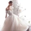 Charming Champagne Wedding Dresses 2019 A-Line / Princess Off-The-Shoulder Beading Lace Flower Short Sleeve Backless Floor-Length / Long