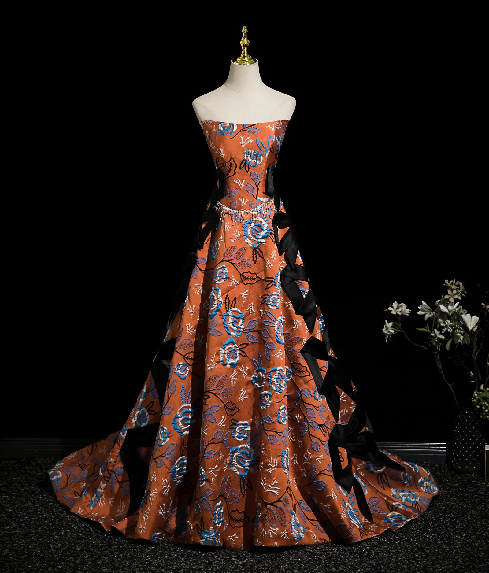 Vintage Retro Multi-Colors Graphic Prom Dresses 2025 A-Line Princess Strapless Backless Vintage Retro Multi-Colors Graphic Prom Dresses 2025 A-Line Princess Strapless Backless