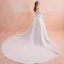Élégant Ivoire Robe De Mariée 2019 Princesse De l'épaule Perle Faux Diamant 3/4 Manches Dos Nu Noeud Royal Train