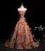 Vintage / Retro Multi-Colors Graphic Prom Dresses 2025 A-Line / Princess Strapless Sleeveless Backless Floor-Length / Long Formal Dresses