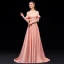 Modest / Simple Pearl Pink Evening Dresses  2019 A-Line / Princess Off-The-Shoulder Sash Short Sleeve Backless Sweep Train Formal Dresses