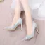 Glittrande Champagne Paljetter Brudskor 2021 Läder 10 cm Stilettklackar Spetsiga Bröllop Pumps Högklackade