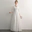 Élégant Ivoire Robe De Soirée 2019 Princesse Encolure Dégagée Gland 3/4 Manches Longue Robe De Ceremonie