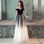 Elegante Farbverlauf Schwarz Ballkleider 2019 A Linie Off Shoulder Kurze Ärmel Rückenfreies Lange Festliche Kleider