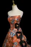 Vintage / Retro Multi-Colors Graphic Prom Dresses 2025 A-Line / Princess Strapless Sleeveless Backless Floor-Length / Long Formal Dresses