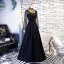 Elegant Vintage / Retro Black Prom Dresses 2019 A-Line / Princess High Neck Rhinestone Long Sleeve Floor-Length / Long Formal Dresses