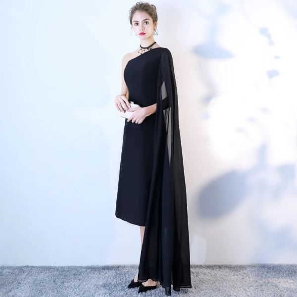 unique graduation dress Berylove Women Black White Graduation Dress Ruffle A Line One Shoulder Homecoming Dress, Black & White / US4