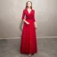 Élégant Noire Robe De Soirée 2019 Princesse V-Cou Noeud Paillettes Gland 3/4 Manches Longue Robe De Ceremonie