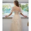 Charming Champagne Butterfly Prom Dresses 2021 A-Line / Princess Square Neckline Short Sleeve Backless Floor-Length / Long Formal Dresses