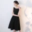 Modest / Simple Black Homecoming 2019 Graduation Dresses A-Line / Princess Scoop Neck Sleeveless Backless Knee-Length Formal Dresses