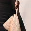 Modern / Fashion Champagne Homecoming Graduation Dresses 2019 A-Line / Princess Suede Spaghetti Straps Bow Sleeveless Backless Tea-length Formal Dresses