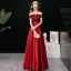 Charming Gold Evening Dresses  A-Line / Princess 2019 Off-The-Shoulder Sequins Tassel Short Sleeve Backless Floor-Length / Long Formal Dresses