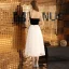 Chic / Belle Noire Robe De Soirée 2019 Princesse Une épaule En Dentelle Daim Sans Manches Dos Nu Thé Longueur Robe De Ceremonie