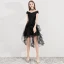 Chic / Beautiful Burgundy Cocktail Dresses 2019 A-Line / Princess V-Neck Sleeveless Ruffle Asymmetrical Formal Dresses